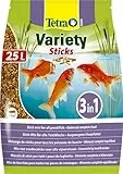 Tetra Stagno Varietà Bastoncini Pesce Cibo Mix di Tre Diversi Cibo Bastoncini Per Tutti I Pesci, 25 Litri