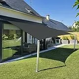 Sunnylaxx 4x5m Grafite Tenda a Vela Rettangolare, Impermeabile Vele Parasole Protezione UV 95% per Esterno, Giardino e Terrazza, Piscina