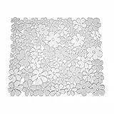 InterDesign Blumz Tappetino lavello, Tappetino proteggi lavandino di misura standard in plastica PVC, trasparente