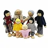 Wagoog Casa Legno Bambole Accessori, Famiglia di Bambole di Legno Set