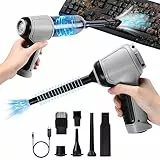 URAQT Aspirabriciole Senza Fili, 3 in 1 Mini Aspirapolvere Portatile, 9000 Pa Aspirabriciole Potente, Carica Rapida USB, per Auto, Casa, Ufficio, Moquette, Peli degli animali domestici (Grigio)