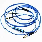 Cavo di ricambio audio, con controllo da remoto del volume e cavo, compatibile con Sol Republic Master Tracks HD, Tracks HD2, Sol Republic V8, Sol Republic V10, Sol Republic V12, Sol Republic X3,blu