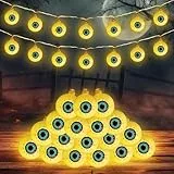SALCAR Luci Della Stringa Del Bulbo Oculare di Halloween, 1,5 m Alimentati Batteria Bulbi Oculari Fantasma Decorazione Halloween per Feste in Giardino Chiuso (Colore Bianco Caldo)