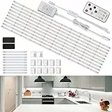Enteenly Striscia Led 5m Bianco Freddo, Strisce Led con Telecomando Sotto l'armadietto Luci Led per Vetrina, Cucina, Scrivania, Mensola, Retroilluminazione, con Spina EU Certificato CE e GS, 6500K