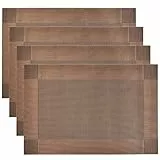 DODUOS 4 Set Tovagliette Americana PVC 45x33.3cm con 6 Coaster Tovagliette all'Americana Antiscivolo Tovagliette Colazione Antimacchia, Resistenti al Calore per Cucina Hotels Ristorante (Marrone)
