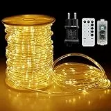 Tubo Luminoso LED Esterno 20M, SODREE 200 LED Tubo Luci Natale Esterno IP67 Impermeabile LED Stringa 8 Modalità Luci Natale Esterno Decorazioni Natalizie,Patio,Giardino,Matrimonio,Balcone