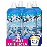 Fabuloso Ammorbidente Lavatrice Concentrato Fresco Mattino, 216 lavaggi, Bucato Morbido e Fresco 2 volte più a Lungo, 4 x 1.25 L