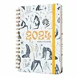 Grupo Erik: Agenda Yoga Planner 2024, Agenda Settimanale 2024 A5 12 mesi, 14,8 x 21 cm, da Gennaio a Dicembre 2024, Agenda Settimanale ad anelli A5, Agenda Settimanale 2024 Yoga