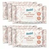 Marchio Amazon - Presto! Salviettine igieniche umidificate e delicate, adatte allo scarico del wc, senza profumo, confezione da 240, 40 salviette x 6 confezioni