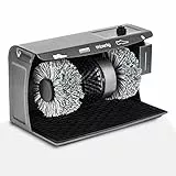 H.Koenig U600 Macchina Pulisci Scarpe con 3 spazzole; erogatore di cera, 120W, Nero