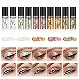Lucoss Ombretto Glitter Occhi,Glitter Make Up Occhi,Eyeliner Glitter Occhi,Ombretto Liquido Lustro Metallico Ombretti Set,10 Colori