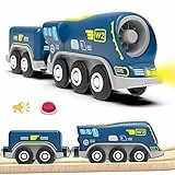 LiRiQi Treno Elettrico per Bambini, Locomotiva ad Azione a Batteria, Rail Treno passeggeri, Set di proiettili per Motore Compatibile Thomas, Brio, Chuggington, Giocattolo educativo Regali Bambini