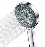 Krobec Soffione doccia, doccia a mano grande da 130 mm. Soffione doccia con 3 modalità,doccia estraibile, set di doccia Premium.Massaggio spray per spa (cromato)