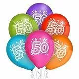 ocballoons 20 Palloncini Compleanno Biodegradabili Colorati in Lattice Kit Festa Made in Italy Addobbi Decorazioni Gonfiabili con Bombola Elio Buon Compleanno (50 anni)