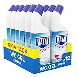 Viakal WC Gel Anticalcare, 12 Confezioni da 750ml, Tecnologia Anti-Goccia, Elimina Fino Al 100% Di Calcare e Residui di Sapone, Combatte i Cattivi Odori, Brillantezza a Lungo