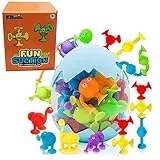 Bambebe Giochi Bagnetto Neonato, Giocattolo a Ventosa in Silicone, Giocattolo Sensoriale Montessori, Pop Sucker Toys, Freccette Freccette Ventosa, Regalo per Bambini dai 18 Mes