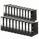 Exacompta 11285558001F FALKEN Recycolor - Raccoglitore a leva, adatto per documenti A4, dorso 80 mm, etichetta dorso, foro per dito in metallo, confezione da 20, colore: nero
