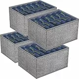 WANGIRL Organizer Armadio Salvaspazio Extra Large, Lavabili, Pieghevole, Organizer Armadio Rigido PE per Jeans, Maglioni und Magliette, Organizer Pantaloni Armadio (4 Pezzi, 40 * 30 * 25cm)