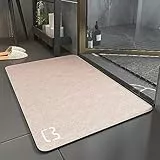 Generico Tappetino da Bagno in Farina fossile Sottile, zerbino in Gomma, Tappeto da Bagno Lavabile in Lavatrice ad Asciugatura Rapida, tappetini da Bagno Antiscivolo assorbenti (4) 40 * 60CM