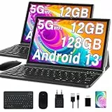 GOODTEL Tablet 10 Pollici Android Tablets 12GB RAM + 128GB ROM, 5G/2.4G WiFi, Bluetooth 5.0, GPS, Batteria 8000mAh, Doppia Fotocamera 5MP + 8MP, Rosa