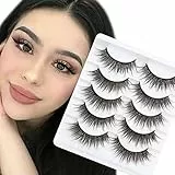 Naturali 3D Ciglia Finte 5 Paia Corte Finte Dall'Aspetto Naturale Ciglia Finte Di Visone Fake Lashes Mink Lashes Wispy Fatte a Mano Riutilizzabili False Eyelashes By Glowing Win