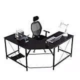 SogesPower, scrivania per computer, postazione di lavoro a forma di L, grande scrivania angolare per PC, computer portatile, studio, tavolo da gioco, postazione di lavoro per casa e ufficio