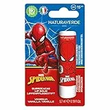 Naturaverde | Kids - Disney Marvel Spiderman - Burrocacao alla Vaniglia, Burro Cacao Bambino con Burro di Karité BIO, con Filtri UVA-UVB - SPF 15, Lipstick da 5,7ml