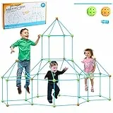 Kids Fort Building Kits, STLOVe® DIY Puzzle, Casetta Giocattolo, 85 Pezzi, Giocattoli Educativi, Bricolage, Costruzione, Castelli, Tunnel, Gioco per Bambini, età 5, 6, 7, 8, 9, Interni ed Esterni