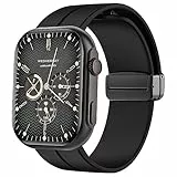 Blueshaweu Cinturino sportivo compatibile per HOLALEI Smartwatch, 2.01' ZL80,cinturino regolabile con magnetica in silicone per HOLALEI ZL80 Smartwatch (nero)