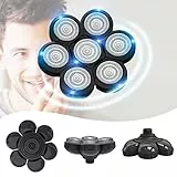 Sjpzwcrl Rasoio Elettrico Uomo Testina di Ricambio: - 7D Testa di Ricambio 7 Testine Rotanti del Rasoio Elettrici per Testa Calva Barba e Capelli per la Testa e il Viso, Nero