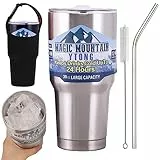Car Cup 304 Stainless Thermos Steel Flask, 30oz Stainless Steel Tumbler Water Cup With Straw And Lid, Insulated Water Bottle Double Wall Vacuum Keeps Drinks Cold For 24 Hours (Steel,with Sleeve)