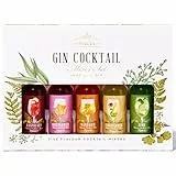 Modern Gourmet Foods, Premium Gin Cocktail Mixers Gift Set, i Sapori Includono: Lime, Fiore di Sambuco, Fiore di Rosa, Mandarino e Lampone, Set di 5 (Non Contiene Alcool)