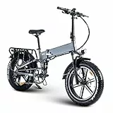 Bicicletta Elettrica Pieghevole con Fat Tire, 20' x 4.0 Bici Elettrica 48V 14AH Batteria al Litio, Shimano 8 Velocità, Doppio Assorbimento Degli Urti, Fino a 40-90km, Fat Bike per Uomo Donna