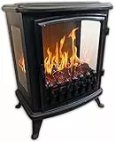 Chemin' Arte 139 3d Fire Glass Caminetto Elettrico, Nero