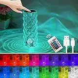 Tihokile Lampada da Tavolo Senza Fili, 1800 mAh Abat Jour da Comodino con 16 Colori e 4 Modalità, Lampada da Tavolo USB Ricaricabile, Lampada da Comodino con Controllo Tattile e Telecomando