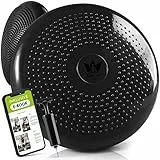 ZenBalance Cuscino Propiocettivo, Cuscino Ortopedico per Riabilitazione, Disco Propiocettivo Gonfiabile per Postura, Balance Board per Sport & Fisioterapia, incl. pompa, e-book, 33 cm (Nero)