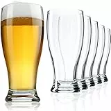 KADAX Bicchieri da birra, 565 ml, lavabili in lavastoviglie, bicchierini da birra resistenti con base stabile, bicchieri di grano per birra, bevande (6 x 565 ml)