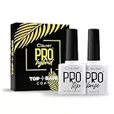 Base e Top coat No Wipe, Smalto Semipermanente per Unghie in Gel Soak Off UV LED, Gel Unghie Kit per Manicure