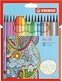 Pennarello Premium - STABILO Pen 68 - Astuccio in Cartone da 18 - Colori assortiti