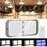 Kriogor Plafoniera LED 12V Camper, Plafoniera LED 12 volt per Camper 12V Interruttore Rotante con 700LM Illuminazione Interna Camper per Rimorchio, Camper, Barca(1 PCS)