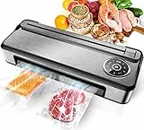 Macchina Sottovuoto Alimenti Automatica -85kpa, Macchina Sottovuoto Professionale 7 in 1, Macchina Sottovuoto con Taglierina, con Funzione di Pulizia Automatica, per Alimenti umidi e Secchi