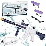 Pistola ad Acqua, Pistole ad Acqua Elettriche, Pistole ad Acqua Potenti a Lunga Distanza, Potente Pistola ad Acqua per Bambini e Adulto,Giocattolo Blaster su Piscina, Spiaggia e Feste (M416, Blu)