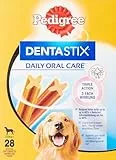 Pedigree DentaStix Daily Oral Care snack per la cura dei denti per cani di grossa taglia, Confezione da 112 bastoni