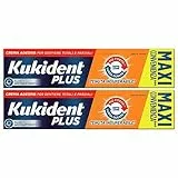 Kukident Plus Doppia Azione MAXI Crema Adesiva Dentiere Totali Parziali, 2x65g