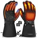JEMULICE Guanti Riscaldati per Uomo e Donna, Guanti Riscaldati con Batteria Ricaricabile 7.4V 3000mAh, 3 Guanti da Sci a Temperatura Regolabile per Moto, Ciclismo, Escursionismo, Sci