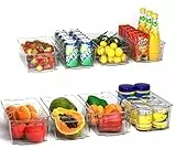 KICHLY - Cestini Organizzatori per dispensa Trasparente - Set di 8 contenitori - Contenitori organizzatori per cucina, dispensa, armadietti, ripiani, Bagno - Senza BPA (Chairo)