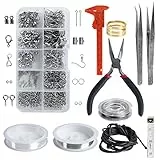 FINDIR Kit Creazione Gioielli Riparazione Gioielleria Kit di Accessori per Gioielli Fatti a Man con pinze Pinzette Strumenti per DIY Mestiere Principianti Fabbricazione di Riparazione di Gioielli
