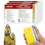 HONYAO® Coperta Termica 3 Pezzi, 210×160cm, Coperta Termica Emergenza Oro Argento, Coperta Termica Sopravvivenza, per Salvataggio Protegge da Freddo, Pioggia, Calore e Vento, All'aperto