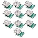 REALM-ARK - Connettore Adattatore per Scheda Breakout Board USB Tipo A Femmina, 10 Pezzi, 2,54 mm