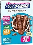 Pesoforma Barrette Cioccolato al Latte, Pasti sostitutivi dimagranti, SOLO 233 Kcal, Ricco in proteine, 6 pasti